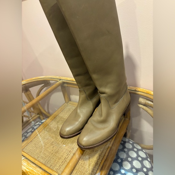 J. Crew 04188 Field Kindling tall boots Women’s Size 6.5 Olive Leather - Picture 3 of 9